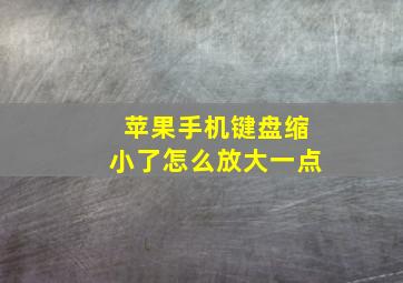 苹果手机键盘缩小了怎么放大一点