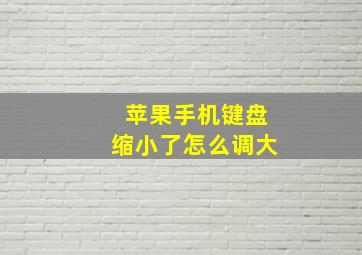 苹果手机键盘缩小了怎么调大