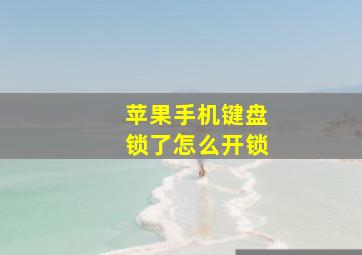 苹果手机键盘锁了怎么开锁