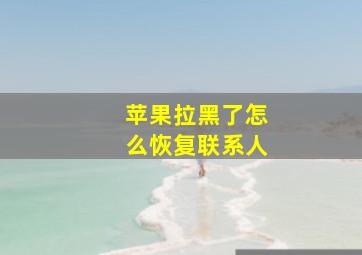 苹果拉黑了怎么恢复联系人