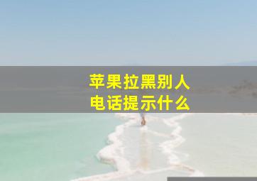 苹果拉黑别人电话提示什么