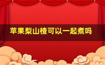 苹果梨山楂可以一起煮吗