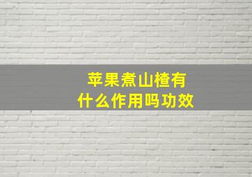 苹果煮山楂有什么作用吗功效