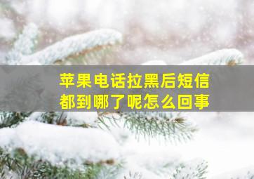 苹果电话拉黑后短信都到哪了呢怎么回事