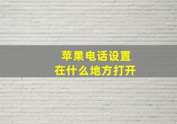 苹果电话设置在什么地方打开