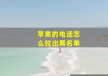 苹果的电话怎么拉出黑名单