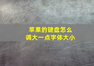 苹果的键盘怎么调大一点字体大小