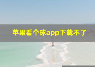 苹果看个球app下载不了