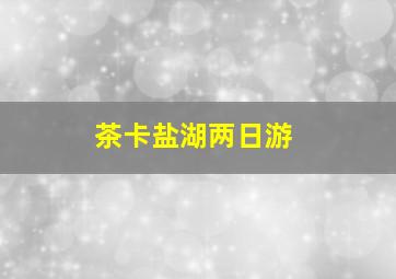 茶卡盐湖两日游