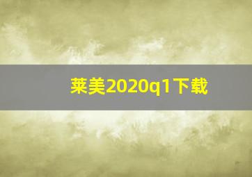 莱美2020q1下载