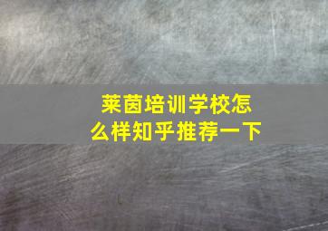 莱茵培训学校怎么样知乎推荐一下