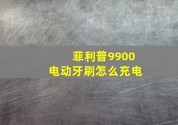 菲利普9900电动牙刷怎么充电