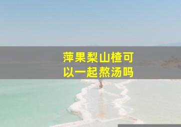 萍果梨山楂可以一起熬汤吗