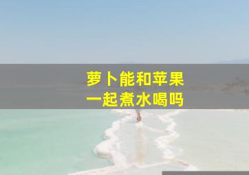 萝卜能和苹果一起煮水喝吗