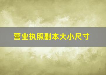 营业执照副本大小尺寸