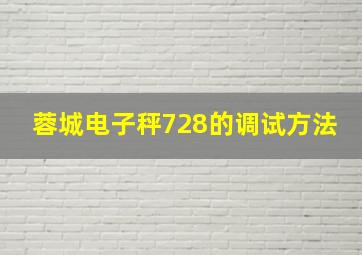 蓉城电子秤728的调试方法