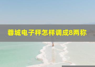 蓉城电子秤怎样调成8两称