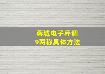 蓉城电子秤调9两称具体方法