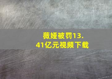 薇娅被罚13.41亿元视频下载