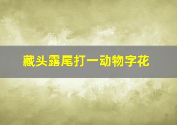 藏头露尾打一动物字花