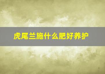 虎尾兰施什么肥好养护