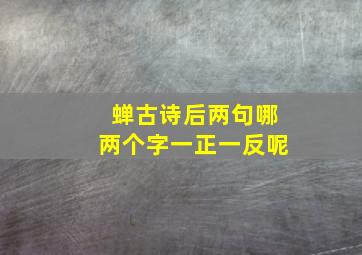 蝉古诗后两句哪两个字一正一反呢