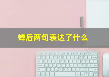 蝉后两句表达了什么