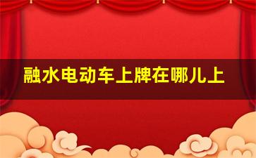 融水电动车上牌在哪儿上