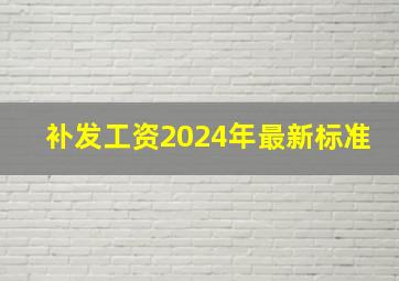 补发工资2024年最新标准