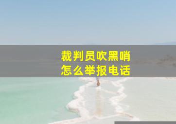 裁判员吹黑哨怎么举报电话