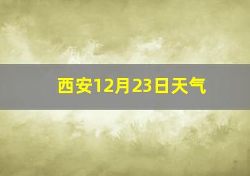 西安12月23日天气