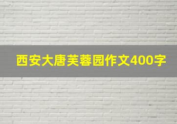 西安大唐芙蓉园作文400字