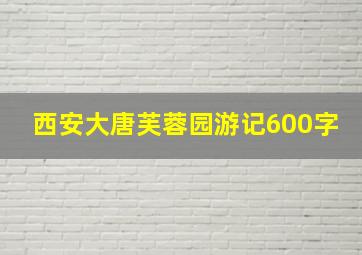 西安大唐芙蓉园游记600字