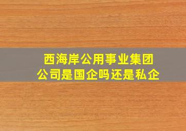 西海岸公用事业集团公司是国企吗还是私企