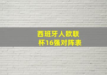 西班牙人欧联杯16强对阵表