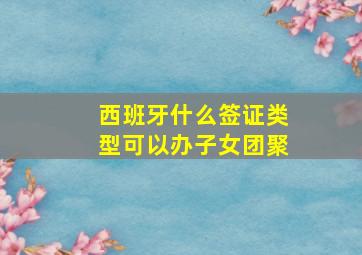 西班牙什么签证类型可以办子女团聚