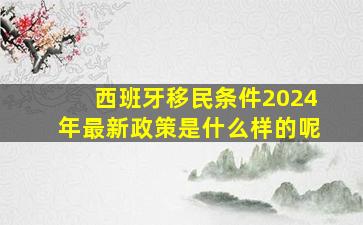 西班牙移民条件2024年最新政策是什么样的呢