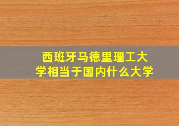 西班牙马德里理工大学相当于国内什么大学