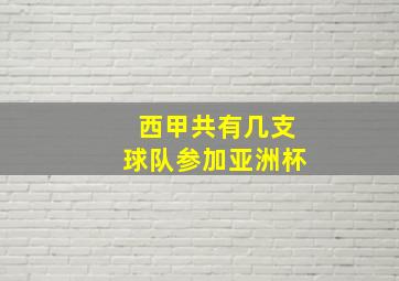 西甲共有几支球队参加亚洲杯