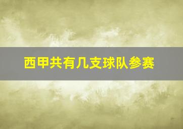 西甲共有几支球队参赛