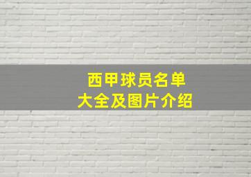 西甲球员名单大全及图片介绍