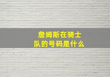 詹姆斯在骑士队的号码是什么