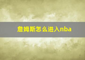 詹姆斯怎么进入nba