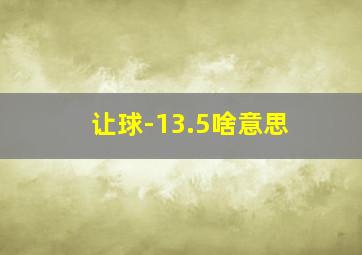 让球-13.5啥意思