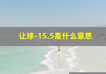 让球-15.5是什么意思