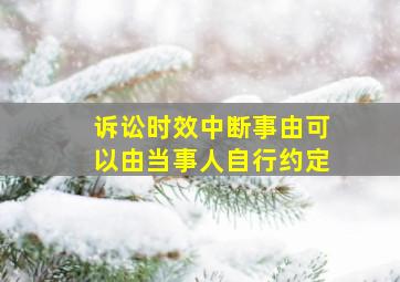 诉讼时效中断事由可以由当事人自行约定