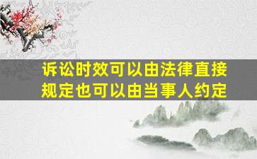 诉讼时效可以由法律直接规定也可以由当事人约定