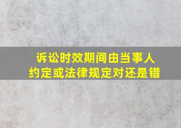 诉讼时效期间由当事人约定或法律规定对还是错