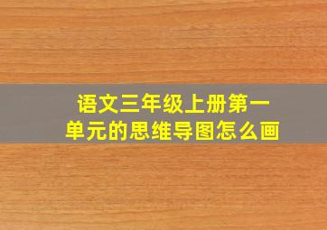 语文三年级上册第一单元的思维导图怎么画