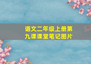 语文二年级上册第九课课堂笔记图片